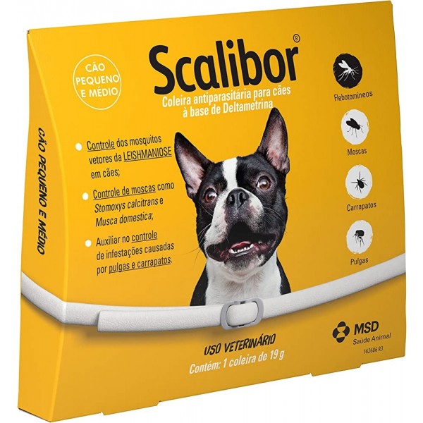Coleira MSD Antiparasitas Scalibor 48cm para Cães de Porte Pequeno e Médio