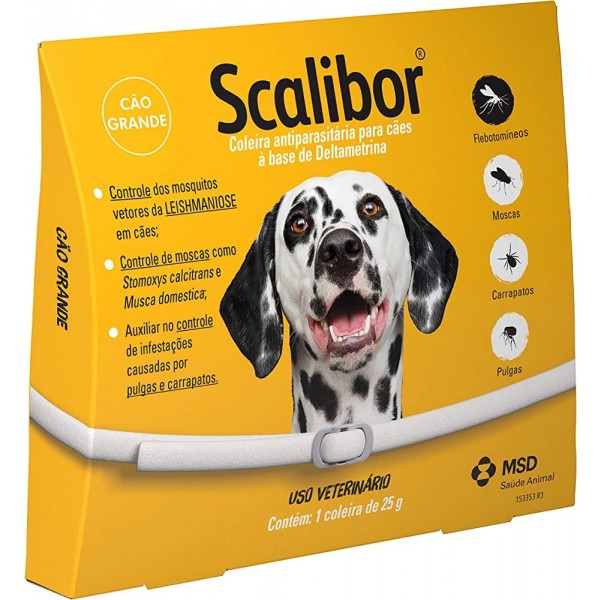 Coleira MSD Antiparasitas Scalibor 65cm para Cães de Porte Grande