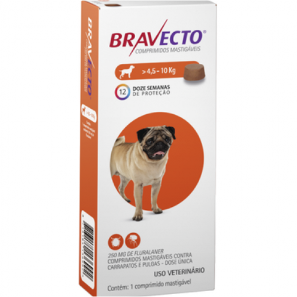 Antipulgas e Carrapatos MSD Bravecto para Cães de 4,5 a 10 Kg 