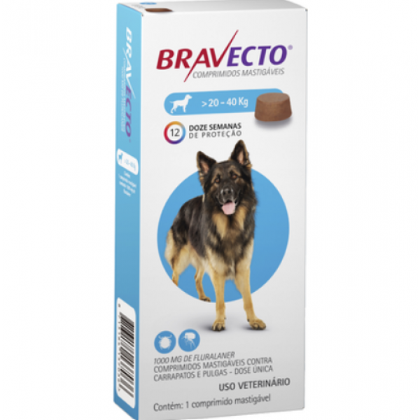 Antipulgas e Carrapatos MSD Bravecto para Cães de 20 a 40 kg