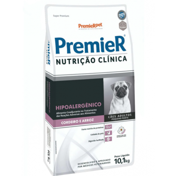 Ração Premier Nutrição Clínica Hipoalergênico Cordeiro e Arroz para Cães Adultos Pequeno Porte 2 Kg