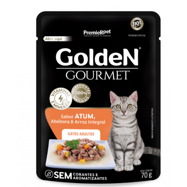 Ração Úmida PremieR Pet Golden Gourmet Atum para Gatos Adultos 70 g