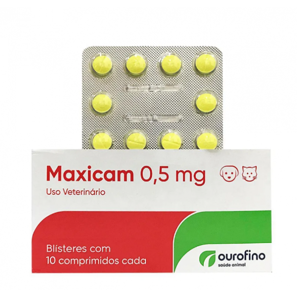 Anti-inflamatório Ourofino Maxicam 0,5mg - Blister com 10 Comprimidos