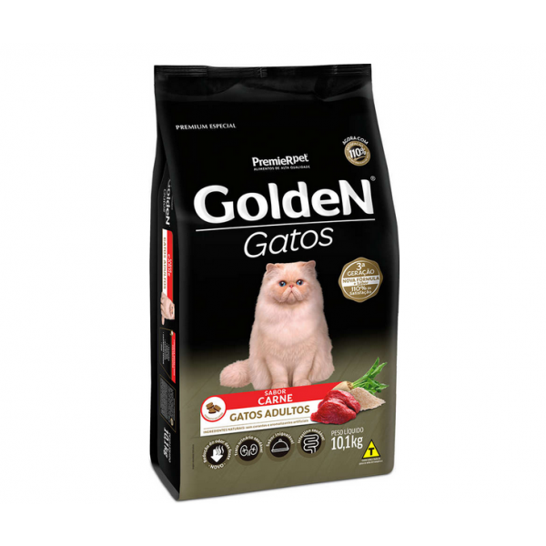 Ração Seca PremieR Pet Golden Gatos Adultos Carne 3Kg