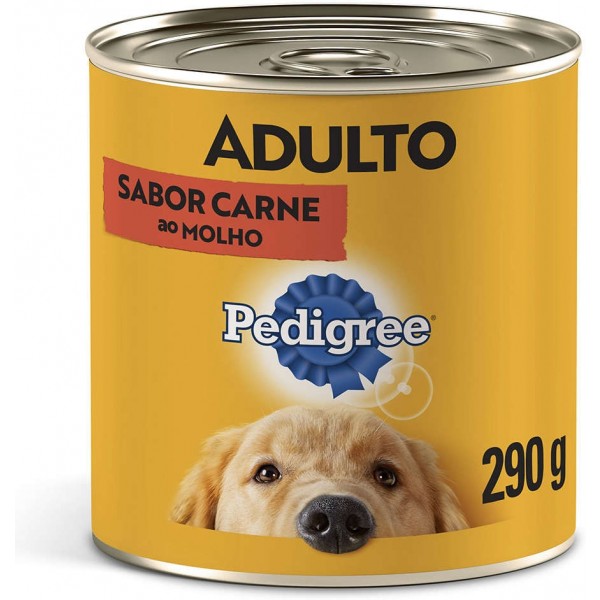 Ração Úmida Pedigree Lata Carne ao Molho para Cães Adultos - 290 g 
