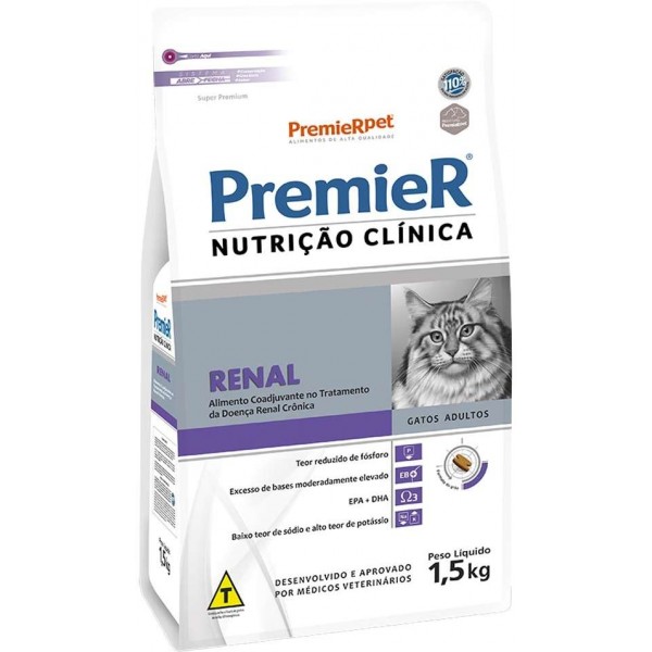Ração Premier Nutrição Clínica Renal para Gatos Adultos 500 g